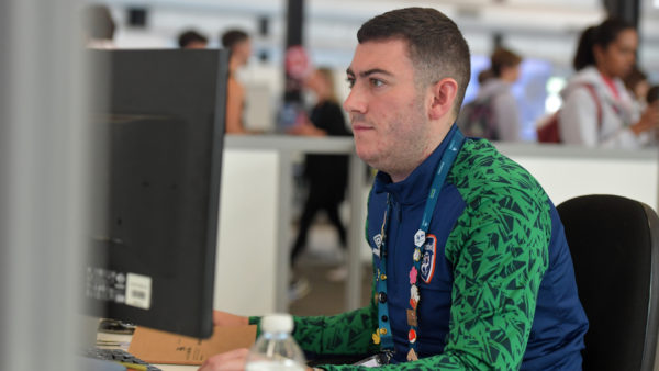 Luke O'Keeffe competing at the WorldSkills final in Bordeaux