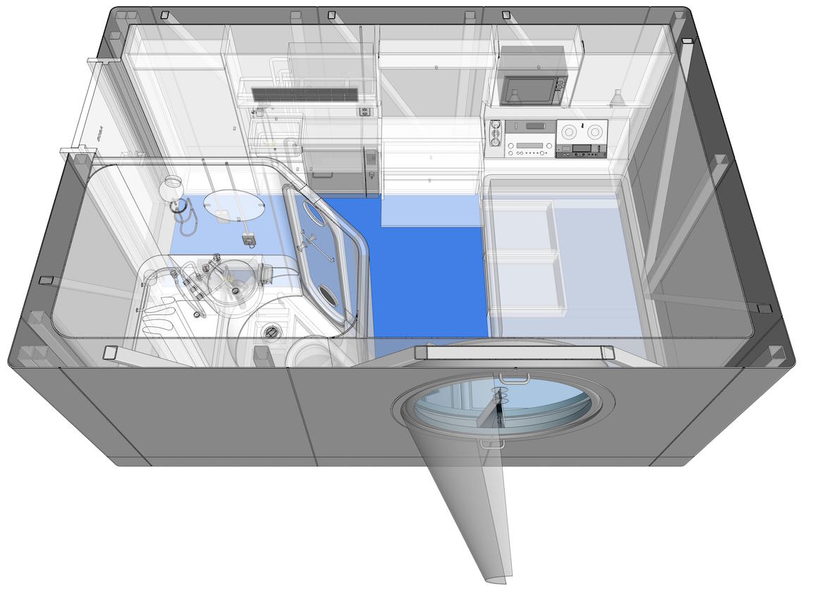 The top perspective of one of the capsules 