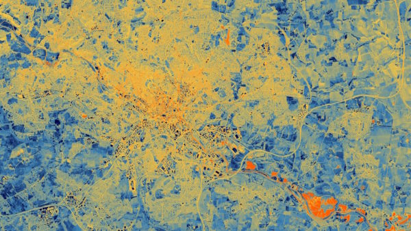 Leeds heat loss map - satellite imagery from Satellite Vu