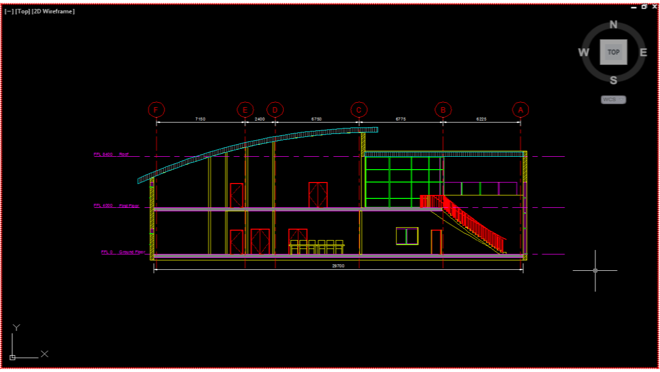 A viewport in CAD showing an Evolve project