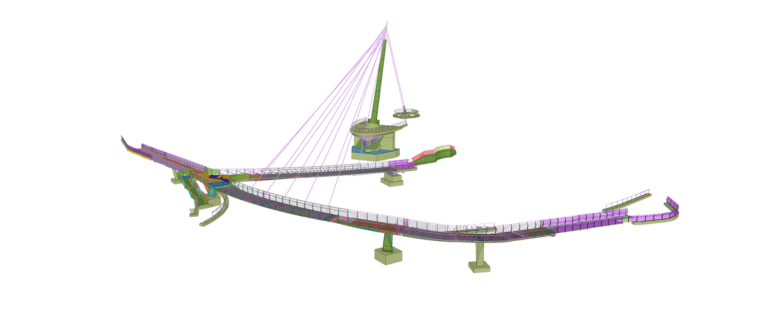 The Stockingfield bridge as seen in Tekla