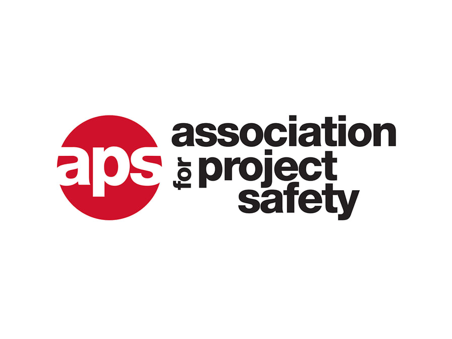 A logo with a red circle saying Association for Project Safety