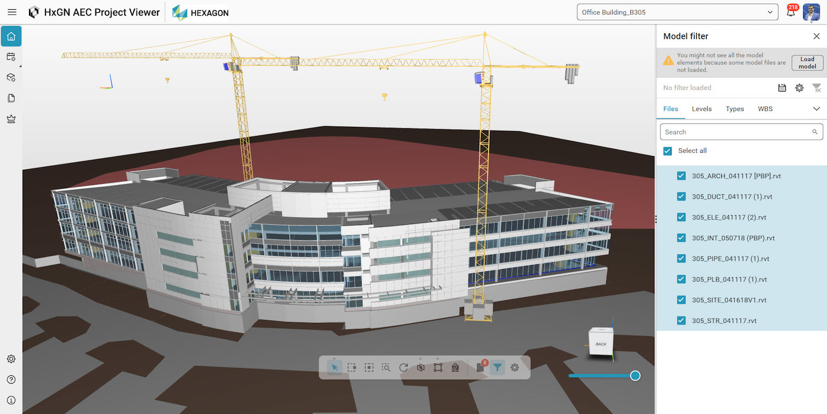 A screen grab of the Hexagon project viewer