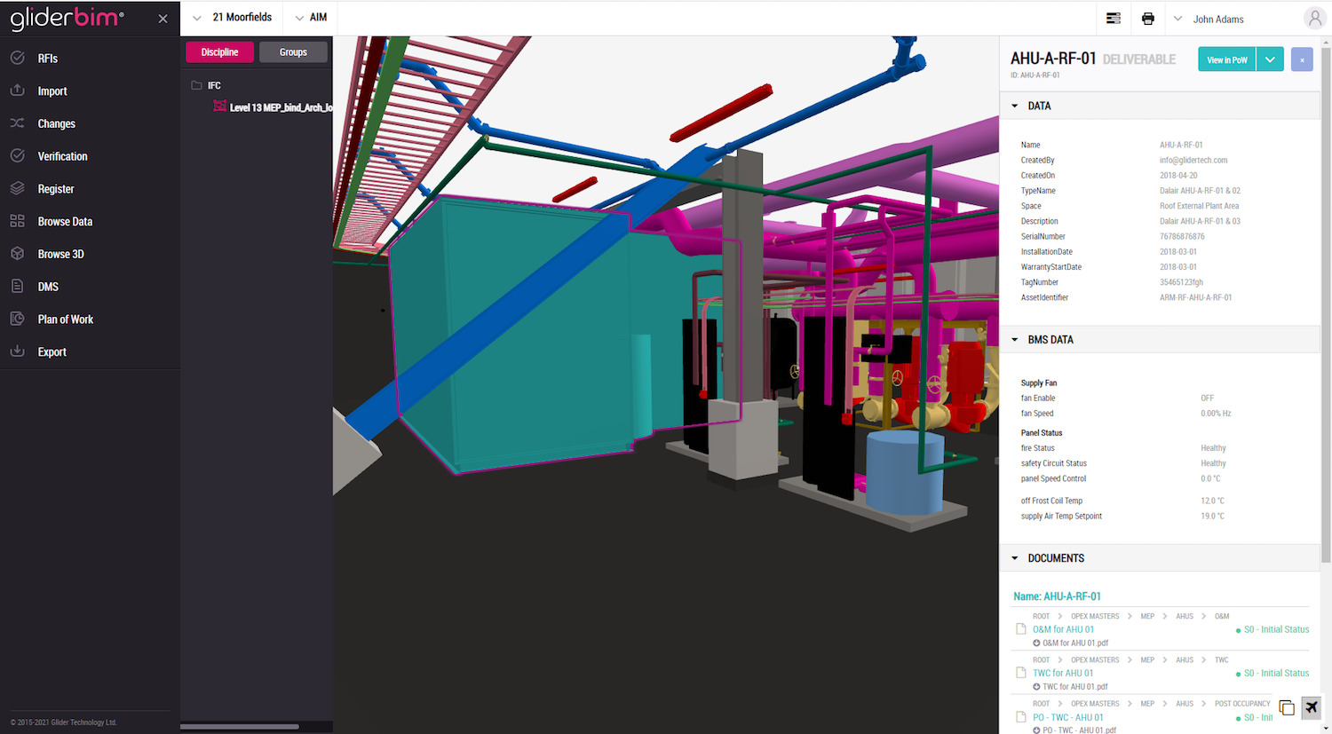 Asset information model image from Glider Technology