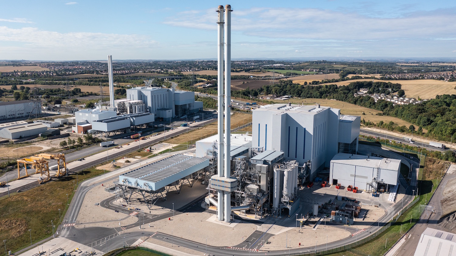 Drone shot of Enfinium's Ferrybridge facility now with digital twins