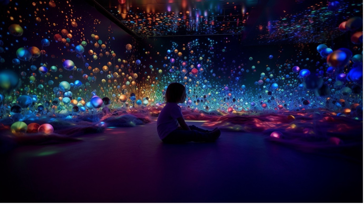 A text-to-image AI - a study for a large-scale sensory room by AFL Architects