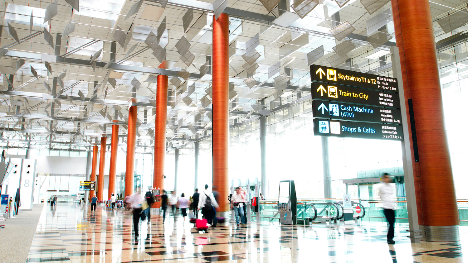 A photo of the interior of Singapore Changi airport terminal 3