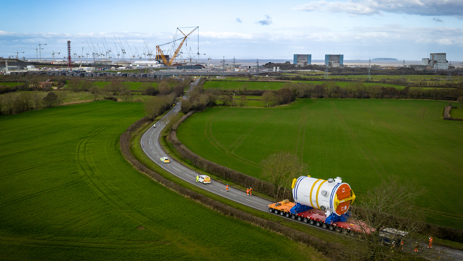 Photo of the reactor pressure vessel completing its journey to Hinkley Point C - managing a mega-project supply chain