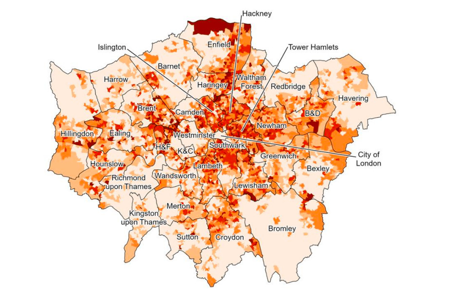 The heat map of London produced by Arup