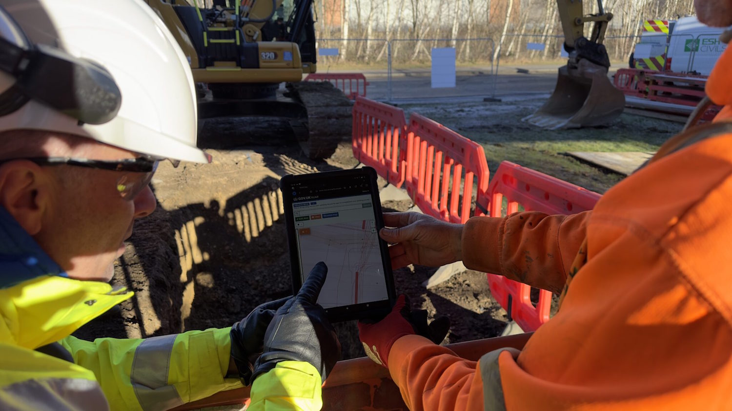 Photo of Esh Construction, working for Northumbrian Water Group, using the National Underground Asset Register