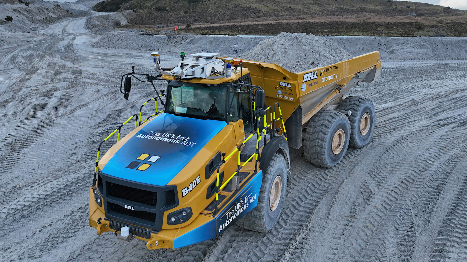 Image of the autonomous dump truck from Chepstow Plant