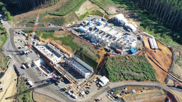 A drone survey image of Waikato treatment plant in New Zealand image for Watercare Services digital transformation story