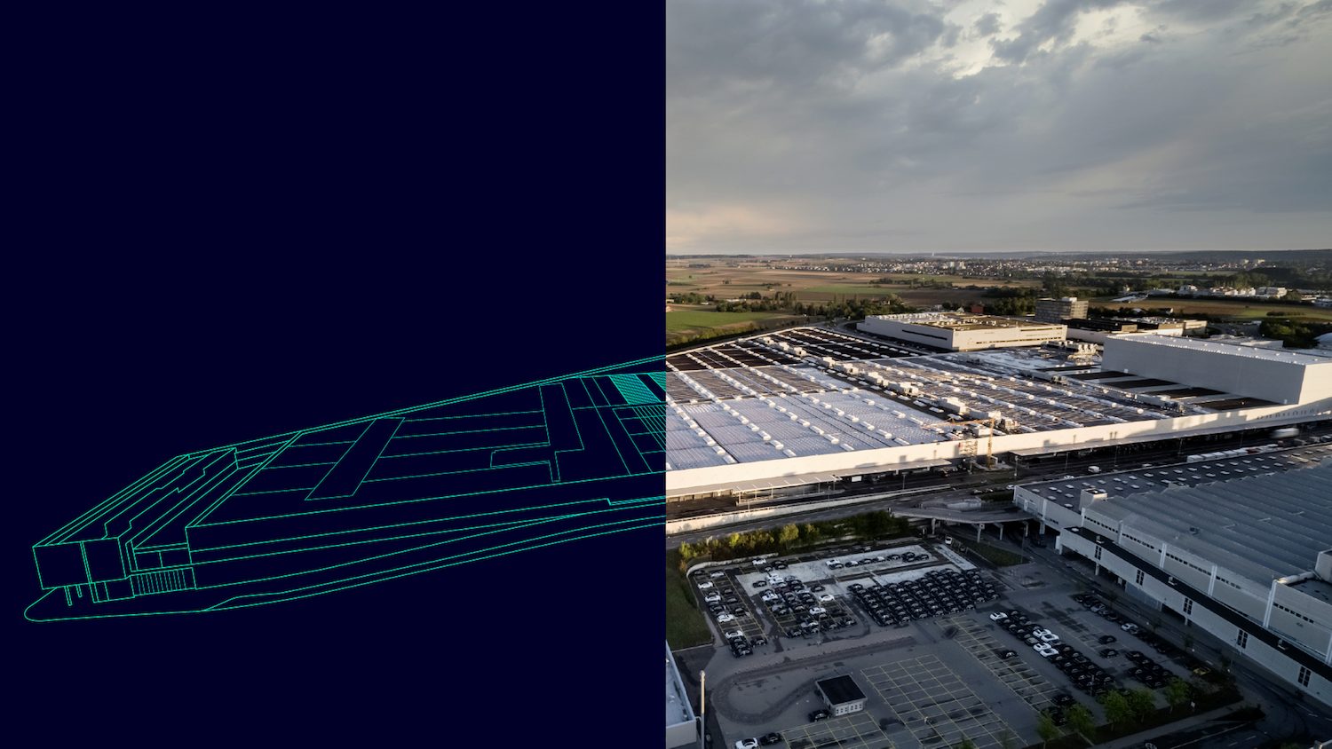 Visual of the Mercedes-Benz and Siemens digital energy twin