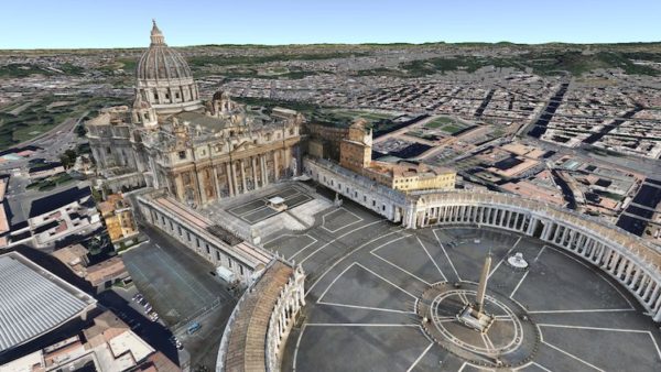 A scan of St. Peter's Basilica in Vatican City